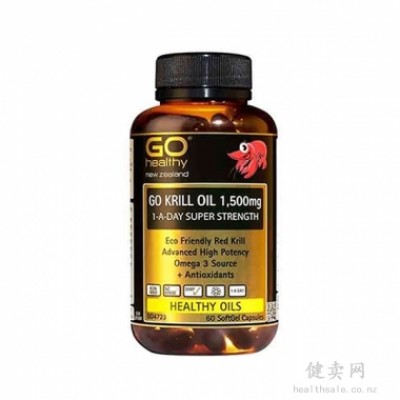 Go Healthy 高之源 磷虾油 1500mg OMEGA3+虾青素 60粒